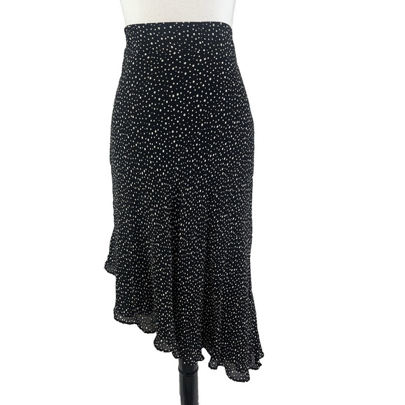 Style & Co Skirt Plus size 18 Black White Polka Dot Bias Knee Asymmetrical Boho - Picture 1 of 9